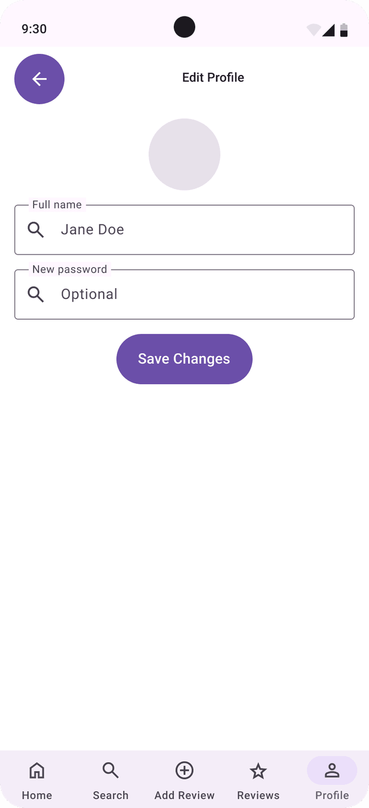 Material 3 Edit Profile screen