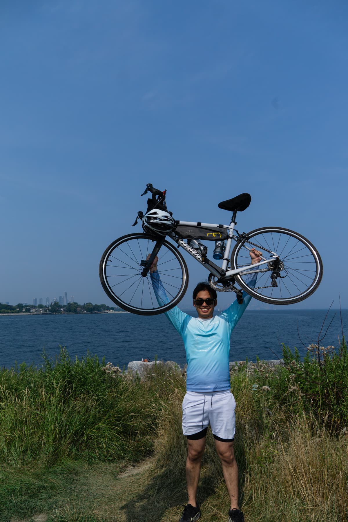 Holding up my bike at Whimbrel Point